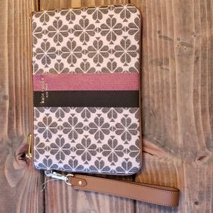 Kate Spade flower Jacquard strip pouch wristlet